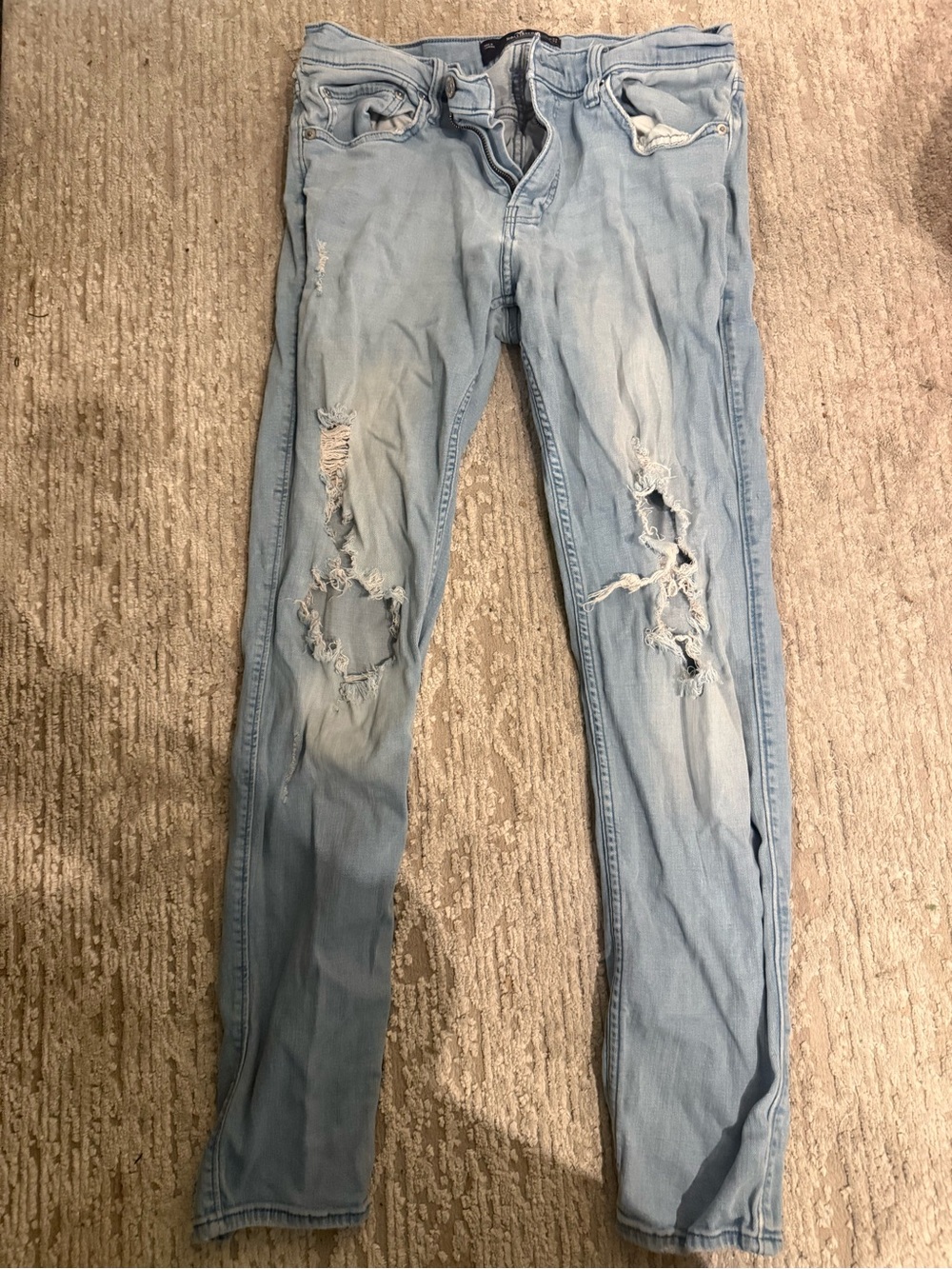 Hollister Light Blue Ripped Skinny Jeans